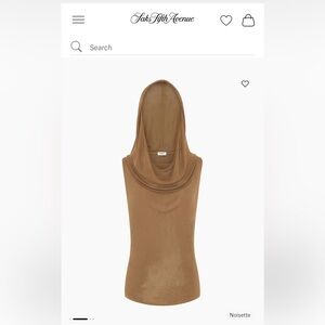 Saint Laurent Bronze Viscose Hooded Top Noisette 36